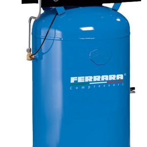 Oil-lubricated single-stage vertical compressor with belt drive