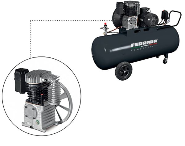 Oil-lubricated single-stage Industrial compressors with belt drive