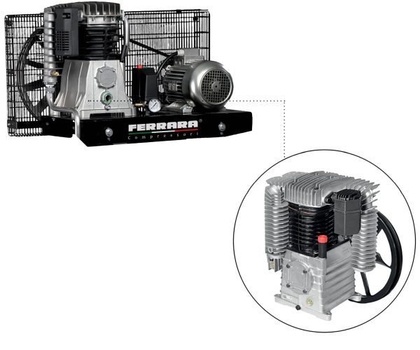 Oil-lubricated double-stage Industrial compressors with belt drive