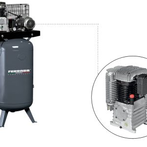 Oil-lubricated single-stage vertical Industrial compressors with belt drive