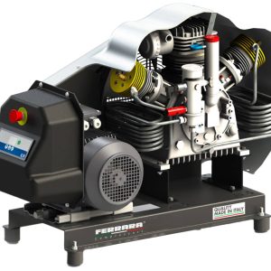 Medium pressure piston compressor on base from 25 to 60 BAR