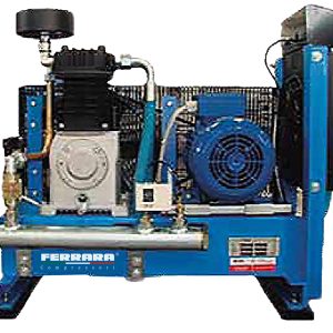 High pressure piston compressor on base from 15 to 40 BAR