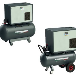 Silent double-stage Industrial compressors with belt drive - Oil Lubricated