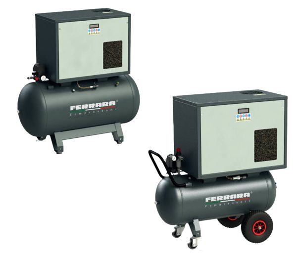 Silent double-stage Industrial compressors with belt drive - Oil Lubricated